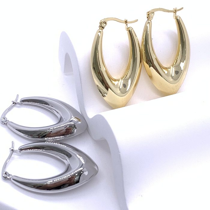 1 Pair IG Style U Shape Plating Stainless Steel  Earrings