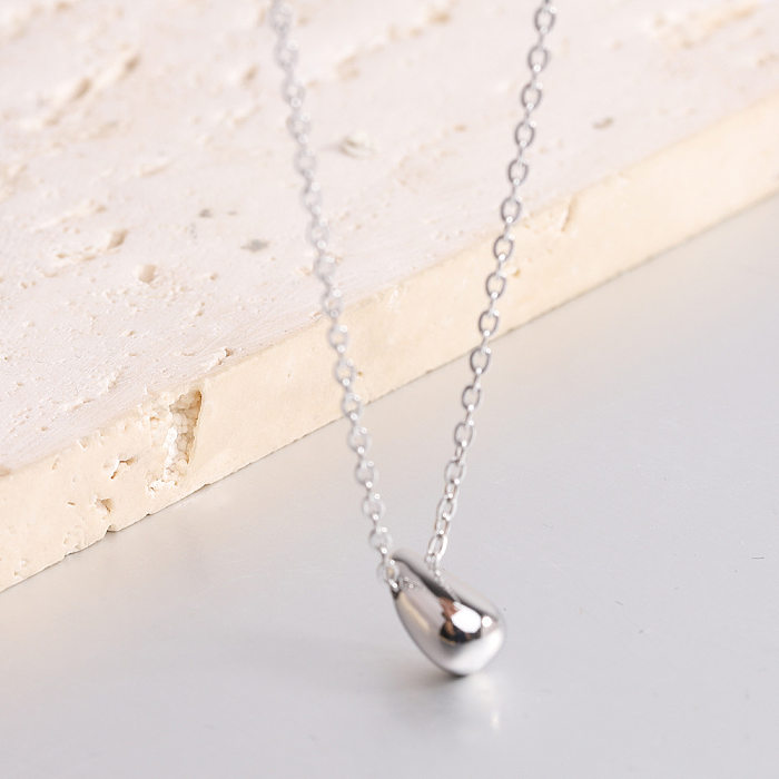 Simple Style Water Droplets Stainless Steel Pendant Necklace In Bulk