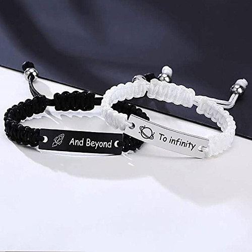 Bracelet tressé en corde en acier inoxydable avec lettre de style simple