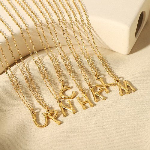 Simple Style Letter Stainless Steel  Plating 18K Gold Plated Sweater Chain