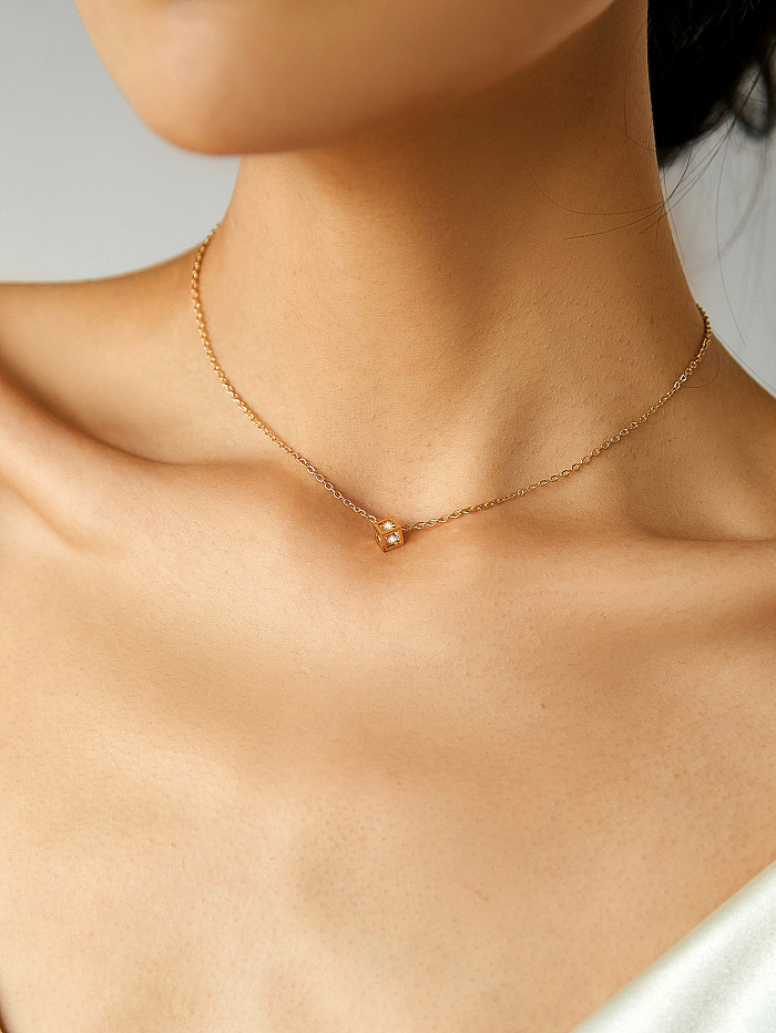Elegante Perlen-Edelstahl-Anhänger-Halskette