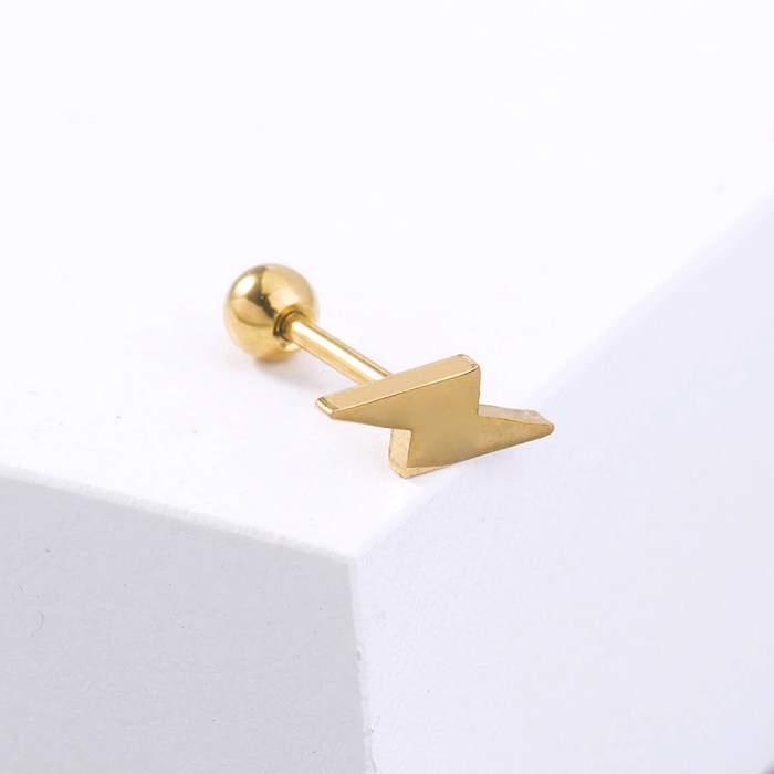 1 Piece Simple Style Lightning Stainless Steel  Plating Ear Studs