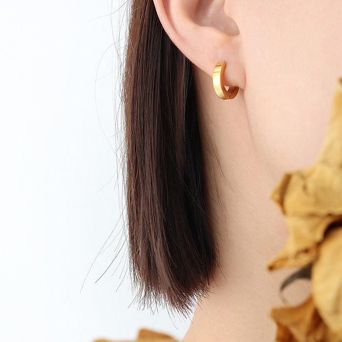 Version coréenne de boucles d'oreilles en acier inoxydable, bijoux à la mode