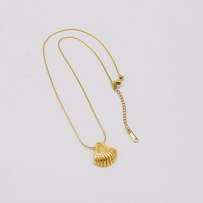 Simple Style Shell Stainless Steel  Plating Gold Plated Pendant Necklace