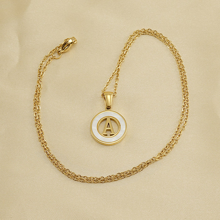 Modische Halskette mit Buchstaben-Anhänger aus Edelstahl, 1 Stück