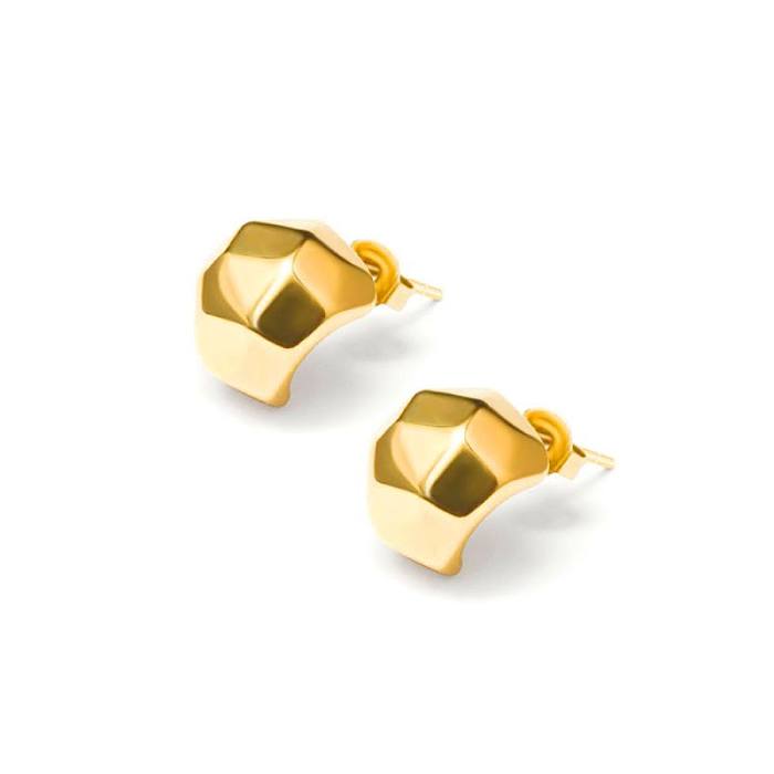 1 Pair Casual Elegant Modern Style Solid Color Plating Stainless Steel  14K Gold Plated Ear Studs