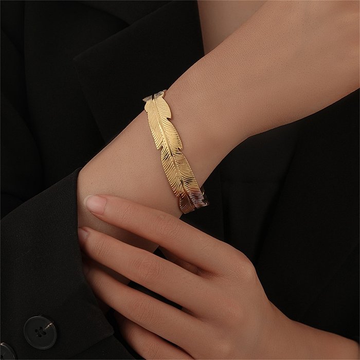 IG Style Streetwear Solid Color Stainless Steel Bangle In Bulk
