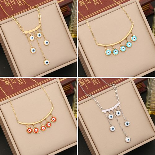 Casual Devil'S Eye Stainless Steel  Plating Necklace