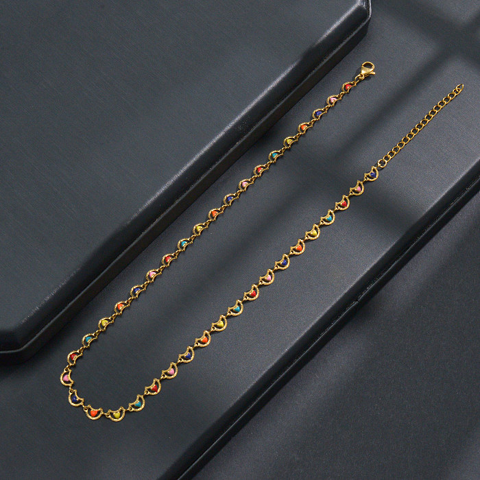 Collier géométrique en acier inoxydable à la mode, placage de colliers en acier inoxydable