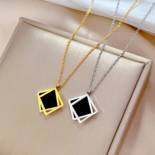 IG Style Simple Style Geometric Stainless Steel Plating Pendant Necklace