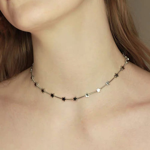 Wholesale Simple Style Star Heart Shape Stainless Steel  Necklace