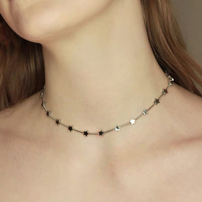 Großhandels-einfache Art-Stern-Herz-Form-Edelstahl-Halskette
