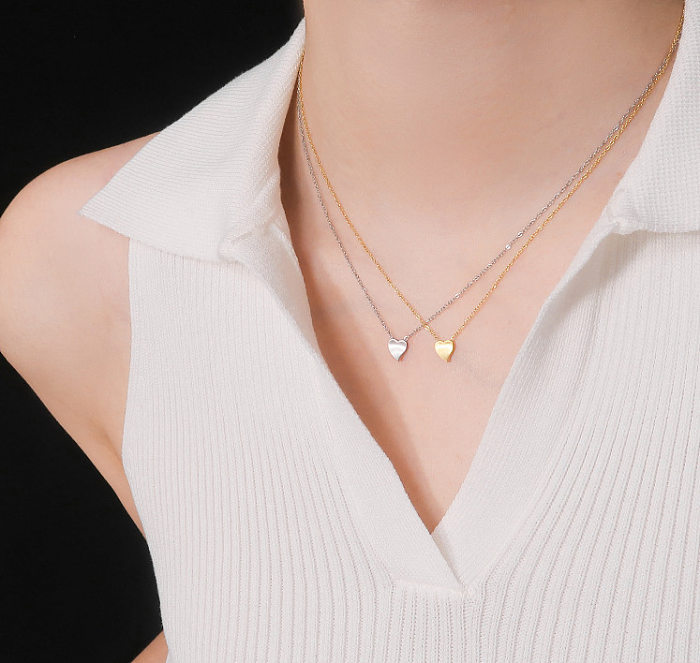 IG Style Simple Style Heart Shape Stainless Steel Necklace