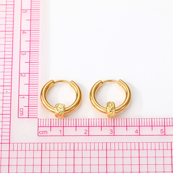 1 Pair Elegant Round Plating Copper Gold Plated Earrings
