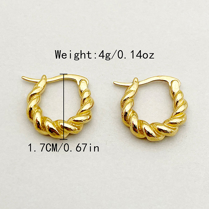1 Pair Casual Simple Style Commute Twist Plating Stainless Steel  Gold Plated Ear Studs