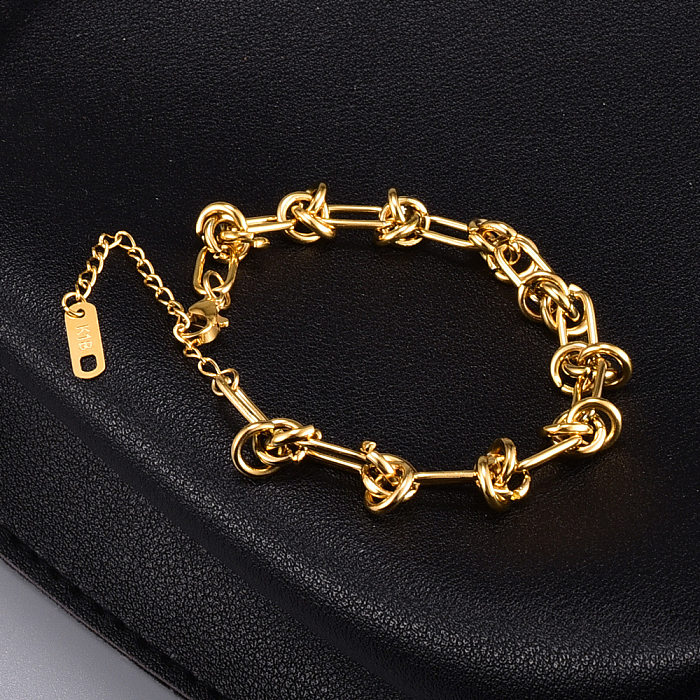 Simple Style Knot Titanium Steel 18K Gold Plated Bracelets