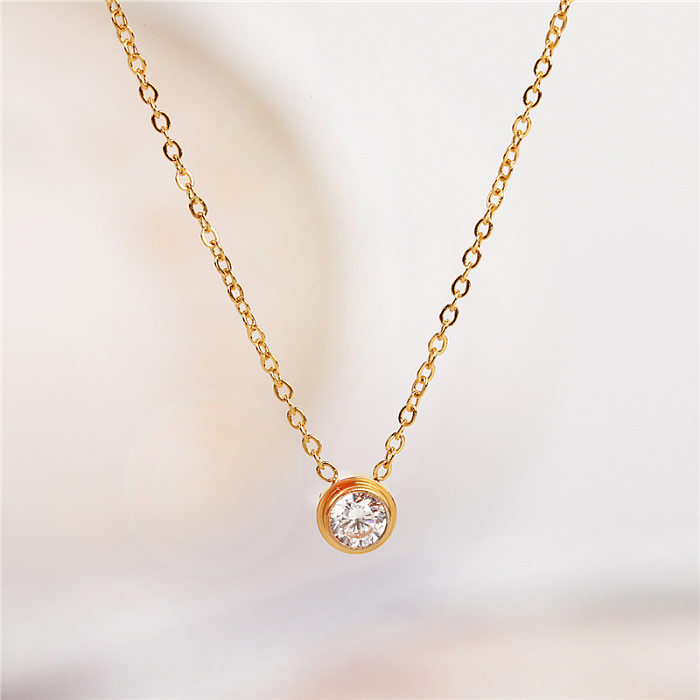 Fashion Letter Water Droplets Heart Shape Stainless Steel Inlay Artificial Pearls Rhinestones Pendant Necklace 1 Piece