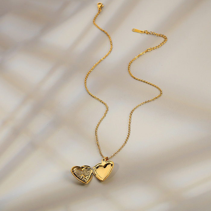 Herzförmige Kristall-weibliche Paar-Schmuck-Edelstahl-Halskette
