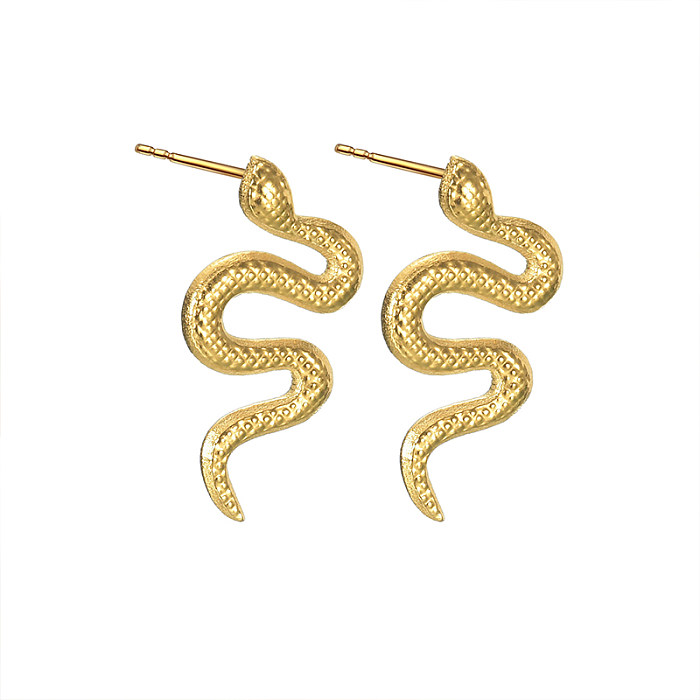1 Paar Retro-Ohrringe aus Edelstahl mit 18-Karat-Vergoldung