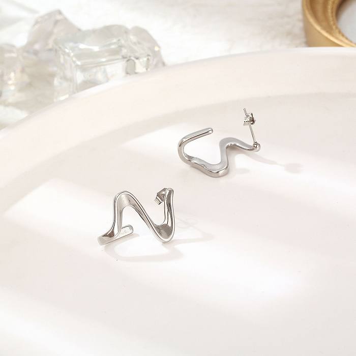 1 Pair Simple Style Abstract Plating Stainless Steel Ear Studs
