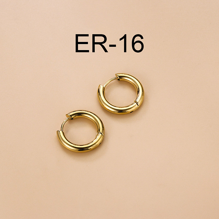 Fashion Pentagram Moon Stainless Steel  Stainless Steel Gold Plated Earrings 1 Pair