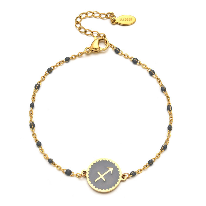 Bracelets de placage d'émail d'acier inoxydable de constellation de style simple