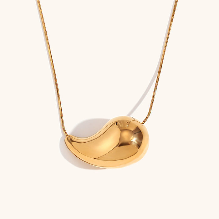 Simple Style Solid Color Stainless Steel  Stainless Steel Gold Plated Pendant Necklace In Bulk
