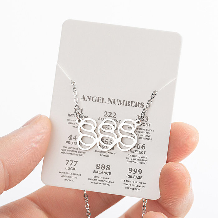Fashion Number Stainless Steel  Plating Pendant Necklace