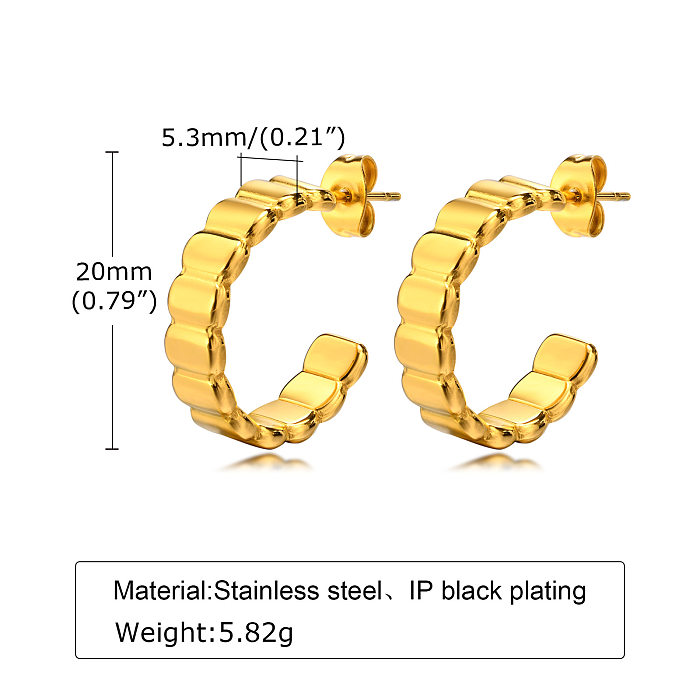 Fashion C Shape Stainless Steel  Earrings Plating Stainless Steel  Earrings