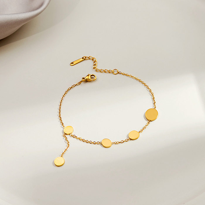 Simple Style Commute Flower Stainless Steel Plating Gold Plated Bracelets