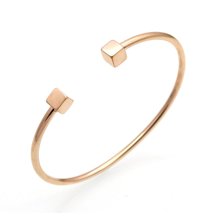1 Piece Simple Style Solid Color Titanium Steel Plating Bangle