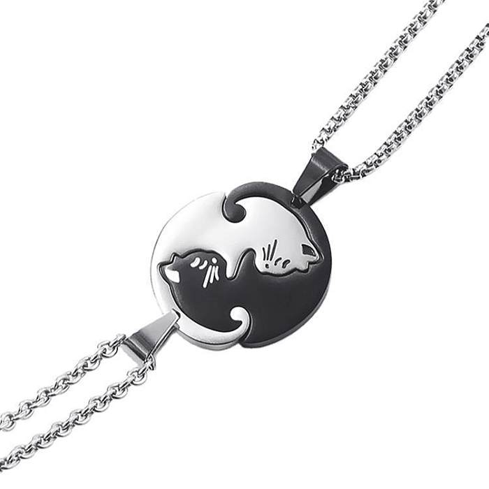 Cartoon Style Geometric Stainless Steel  Stainless Steel Plating Metal Pendant Necklace 1 Piece