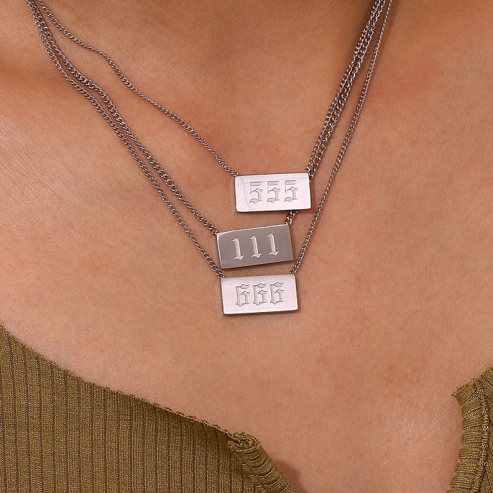 Simple Style Classic Style Number Stainless Steel  Necklace