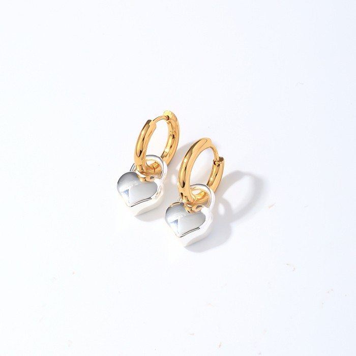 1 Pair Casual Vintage Style Simple Style Oval Heart Shape Plating Stainless Steel  Drop Earrings