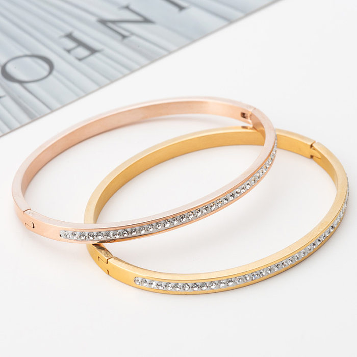 Wholesale Simple Style Round Stainless Steel Bangle