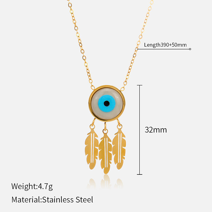 Fashion Devil'S Eye Stainless Steel  Stainless Steel Plating Pendant Necklace 1 Piece
