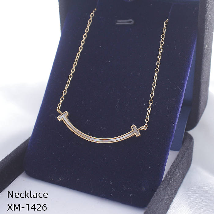 Retro Simple Style Star Moon Flower Stainless Steel  Plating Hollow Out Gold Plated Necklace