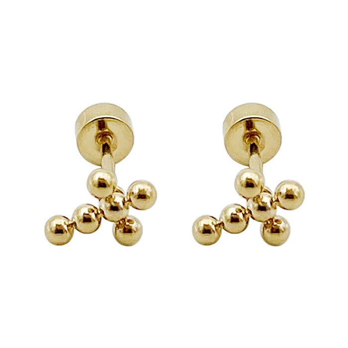 1 Pair Casual Cross Plating Stainless Steel  Gold Plated Ear Studs