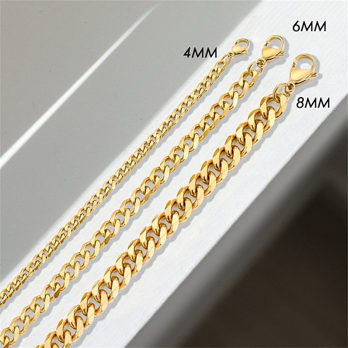 New Geometric Cuban Chain Stainless Steel  Necklace