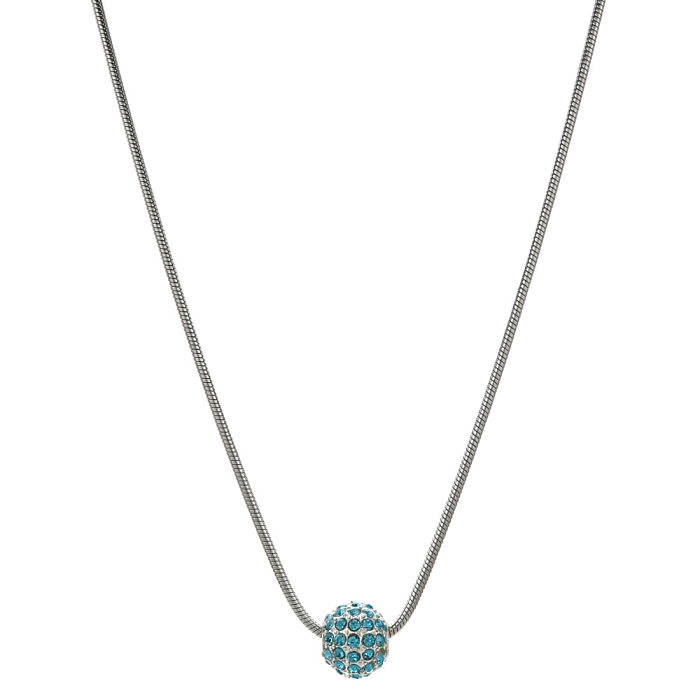 Runde Halskette im IG-Stil mit Intarsien und Strasssteinen aus Edelstahllegierung