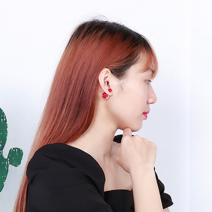 European And American Ornament Elegant Fashion Steel Color Shambhala Stud Earrings Female Earring Bone Nail Diamond Ball Cross-Border Wholesale