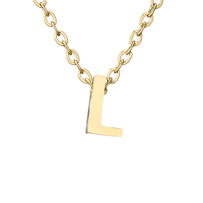 Lady Letter Stainless Steel  Stainless Steel Plating Pendant Necklace