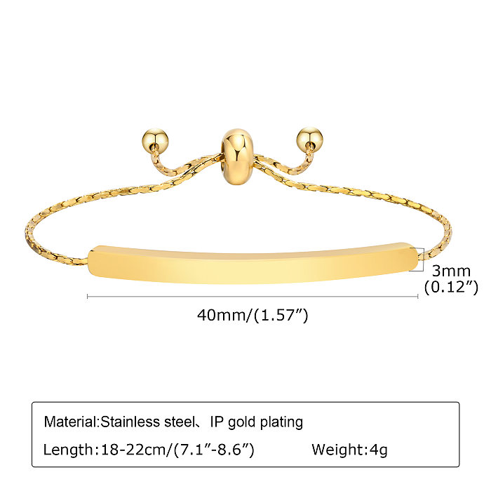 Casual Simple Style Classic Style Solid Color Stainless Steel Plating 18K Gold Plated Bracelets