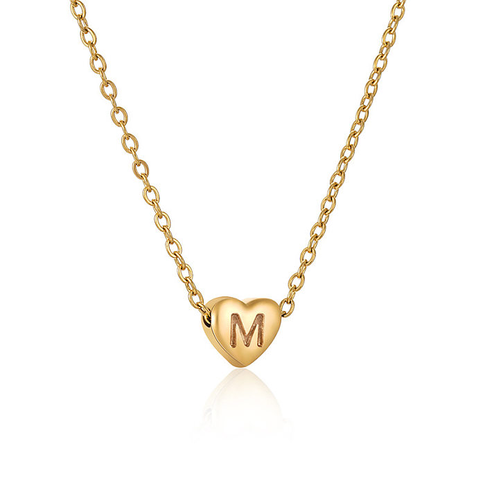 Fashion Letter Stainless Steel  Pendant Necklace Gold Plated Stainless Steel  Necklaces