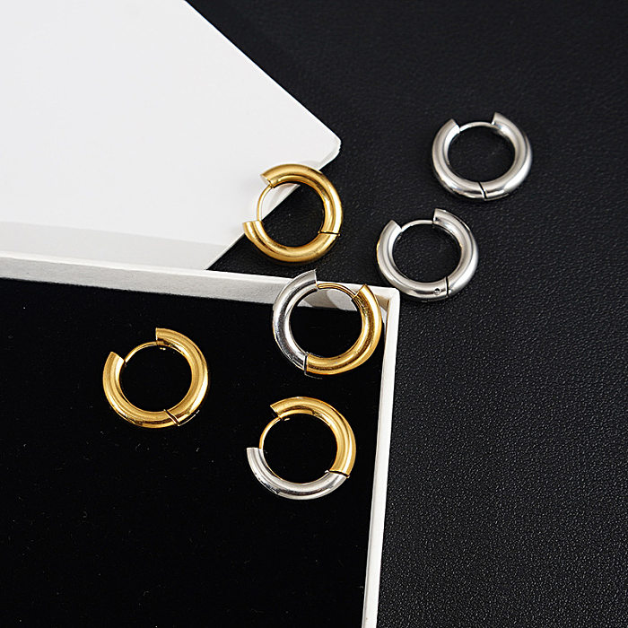 INS Style Geometric Stainless Steel Plating No Inlaid Earrings