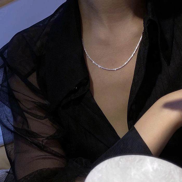 Edelstahlkette Netzrot All-Matching Anmutige sternenklare Schlüsselbeinkette Fortschrittliches Design Reine Halskette Funkelnde Halskette