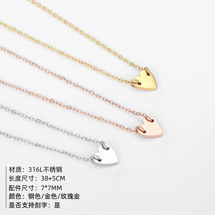 Fashion Heart-shape Stainless Steel  Necklace Wholesale