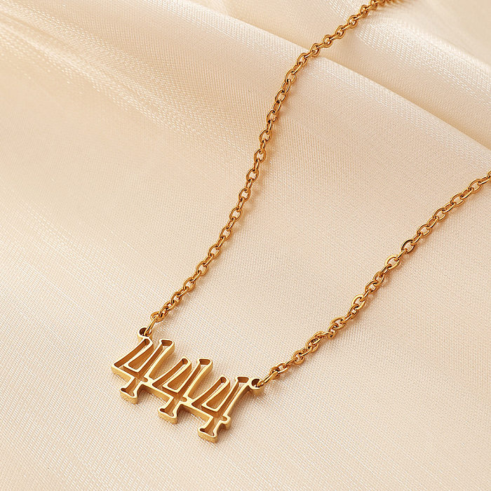 Halskette mit geometrischem Retro-Anhänger aus Edelstahl