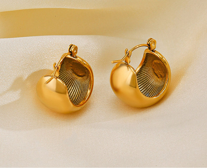 1 Pair IG Style Simple Style Solid Color Plating Stainless Steel 18K Gold Plated Earrings