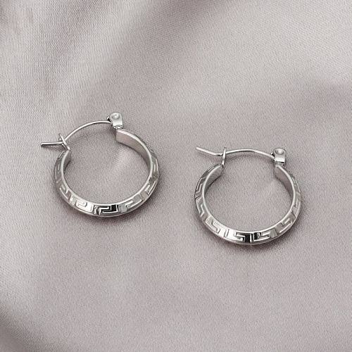 1 paire de boucles d'oreilles créoles en acier inoxydable, Style moderne et décontracté, symbole de Style classique